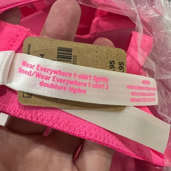 PINK VS Victoria Secret bra pink t-shirt wear everywhere lightly lined 40D - Picture 6 of 6